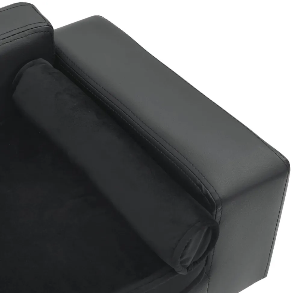 MAISON EXCLUSIVE - Canapé pour chien gris foncé 81x43x31 cm peluche et similicuir