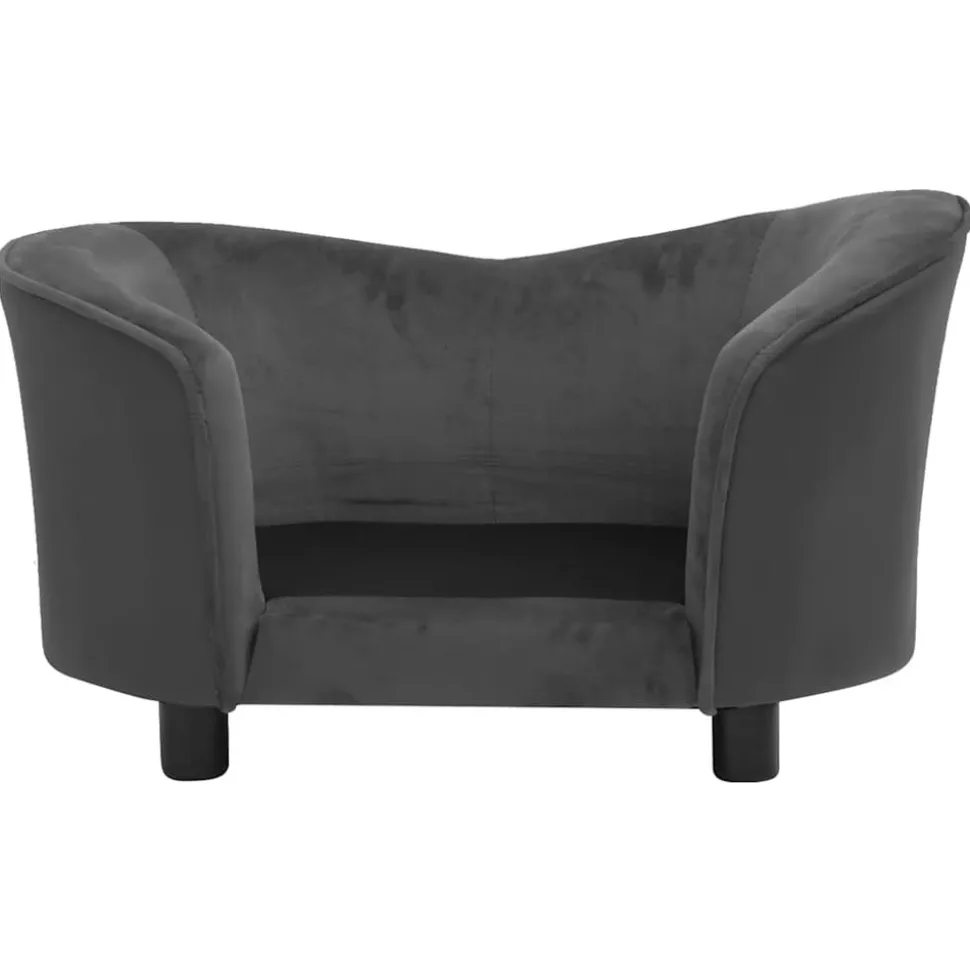 MAISON EXCLUSIVE - Canapé pour chien gris foncé 69x49x40 cm peluche et similicuir