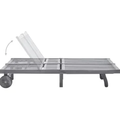 MAISON EXCLUSIVE - Chaise longue de jardin 2 places avec coussin gris acacia