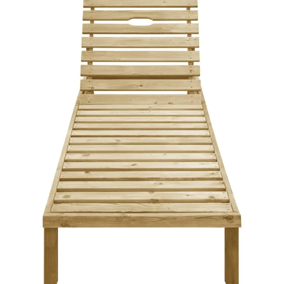 MAISON EXCLUSIVE - Chaise longue avec coussin rouge bois de pin imprégné