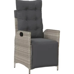 MAISON EXCLUSIVE - Chaise inclinable de jardin avec repose-pied gris clair rotin