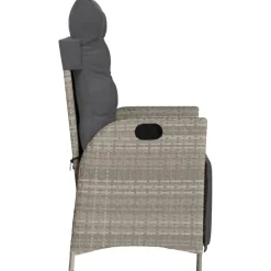 MAISON EXCLUSIVE - Chaise inclinable de jardin avec repose-pied gris clair rotin