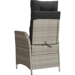 MAISON EXCLUSIVE - Chaise inclinable de jardin avec repose-pied gris clair rotin