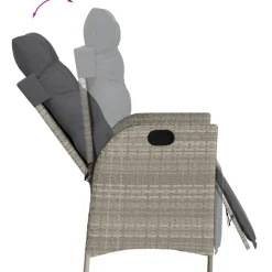 MAISON EXCLUSIVE - Chaise inclinable de jardin avec repose-pied gris clair rotin
