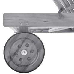 MAISON EXCLUSIVE - Chaise longue de jardin avec coussin gris bois d'acacia solide