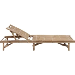 MAISON EXCLUSIVE - Chaise longue de jardin avec coussin bambou