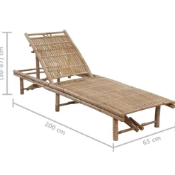 MAISON EXCLUSIVE - Chaise longue de jardin avec coussin bambou