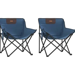 MAISON EXCLUSIVE - Chaise de camping avec poche pliable lot de 2 bleu
