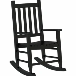 MAISON EXCLUSIVE - Chaise à bascule enfants noir bois de peuplier massif