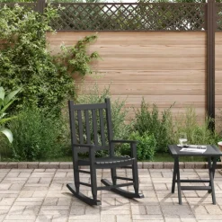 MAISON EXCLUSIVE - Chaise à bascule enfants noir bois de peuplier massif