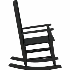 MAISON EXCLUSIVE - Chaise à bascule enfants noir bois de peuplier massif