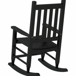 MAISON EXCLUSIVE - Chaise à bascule enfants noir bois de peuplier massif