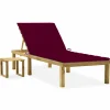 MAISON EXCLUSIVE - Chaise longue de jardin avec table et coussin pin imprégné