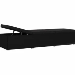 MAISON EXCLUSIVE - Chaise longue avec coussin et table à thé résine tressée noir