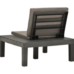 MAISON EXCLUSIVE - Chaise de salon de jardin avec coussin plastique anthracite