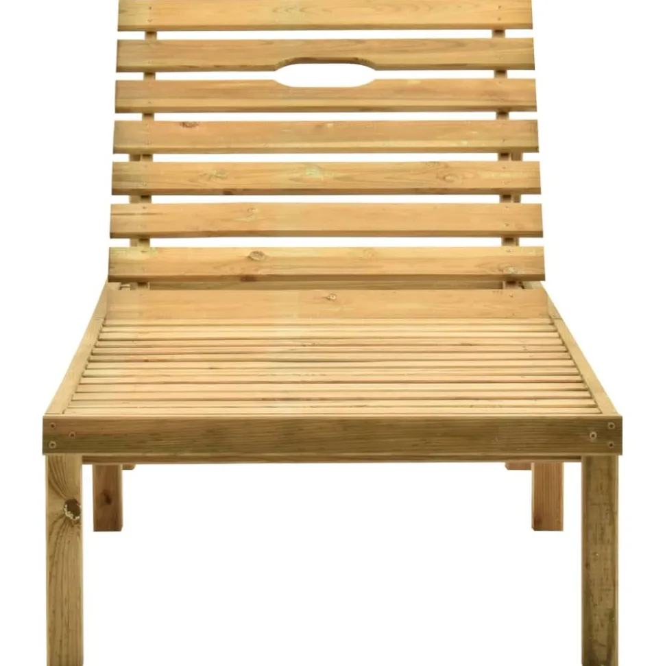 MAISON EXCLUSIVE - Chaise longue de jardin avec table et coussin pin imprégné