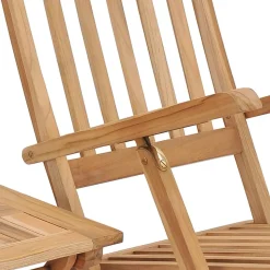 MAISON EXCLUSIVE - Chaise longue de jardin avec repose-pied et table bois de teck