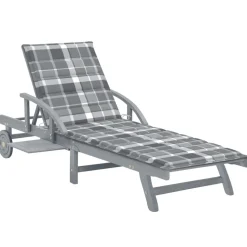 MAISON EXCLUSIVE - Chaise longue de jardin avec coussin bois d'acacia solide