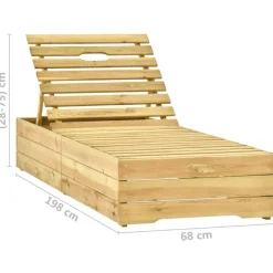 MAISON EXCLUSIVE - Chaise longue avec coussin bordeaux bois de pin imprégné