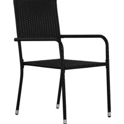 MAISON EXCLUSIVE - Chaise à dîner de jardin empilable lot de 4 noir résine tressée
