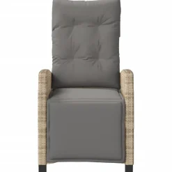 MAISON EXCLUSIVE - Chaise inclinable de jardin et repose-pied mélange beige rotin