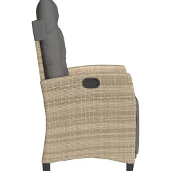 MAISON EXCLUSIVE - Chaise inclinable de jardin et repose-pied mélange beige rotin