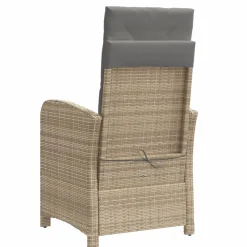 MAISON EXCLUSIVE - Chaise inclinable de jardin et repose-pied mélange beige rotin