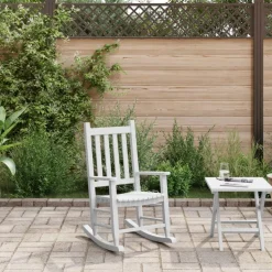 MAISON EXCLUSIVE - Chaise à bascule enfants blanc bois de peuplier massif