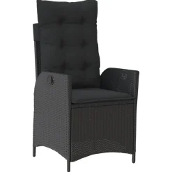 MAISON EXCLUSIVE - Chaise inclinable de jardin avec coussins noir résine tressée