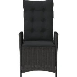 MAISON EXCLUSIVE - Chaise inclinable de jardin avec coussins noir résine tressée