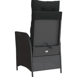 MAISON EXCLUSIVE - Chaise inclinable de jardin avec coussins noir résine tressée