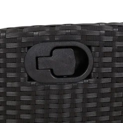 MAISON EXCLUSIVE - Chaise inclinable de jardin avec coussins noir résine tressée