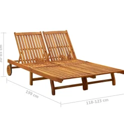 MAISON EXCLUSIVE - Chaise longue 2 places bois d'acacia massif