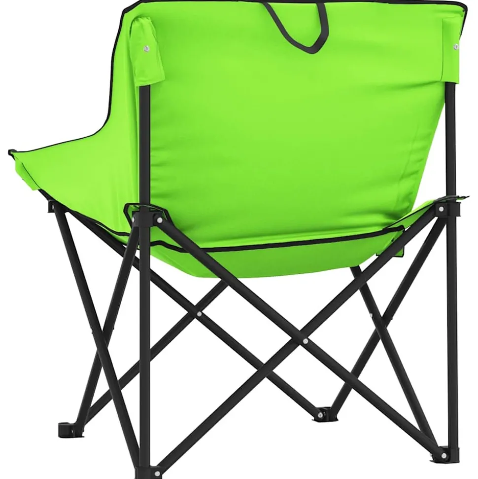 MAISON EXCLUSIVE - Chaise de camping avec poche pliable lot de 2 vert