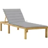 MAISON EXCLUSIVE - Chaise longue avec coussin gris bois de pin imprégné