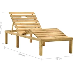 MAISON EXCLUSIVE - Chaise longue avec coussin gris bois de pin imprégné