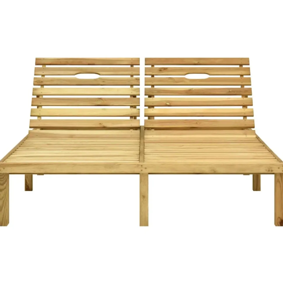 MAISON EXCLUSIVE - Chaise longue double avec coussins bois de pin imprégné