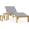 MAISON EXCLUSIVE - Chaise longue de jardin avec table et coussin pin imprégné