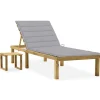 MAISON EXCLUSIVE - Chaise longue de jardin avec table et coussin pin imprégné