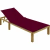 MAISON EXCLUSIVE - Chaise longue avec coussin bordeaux bois de pin imprégné