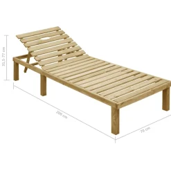 MAISON EXCLUSIVE - Chaise longue avec coussin bordeaux bois de pin imprégné