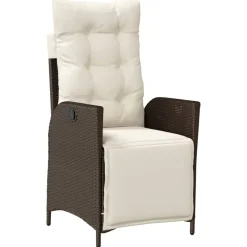 MAISON EXCLUSIVE - Chaise inclinable de jardin repose-pied marron résine tressée