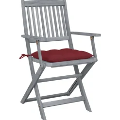 MAISON EXCLUSIVE - Chaises pliables d'extérieur lot de 2 et coussins bois d'acacia