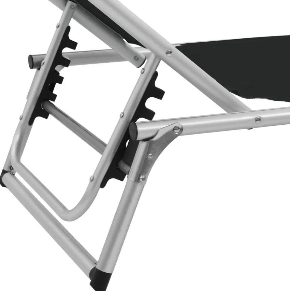 MAISON EXCLUSIVE - Chaises longues pliables et toit lot de 2 aluminium textilène