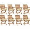 MAISON EXCLUSIVE - Chaises pliables de jardin avec coussins lot de 8 teck solide