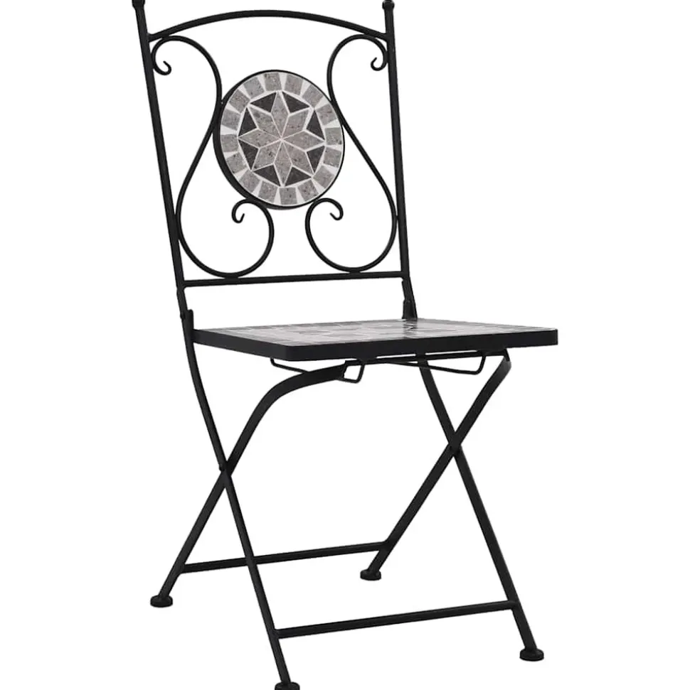 MAISON EXCLUSIVE - Chaises de bistrot mosaïque 2 pcs gris