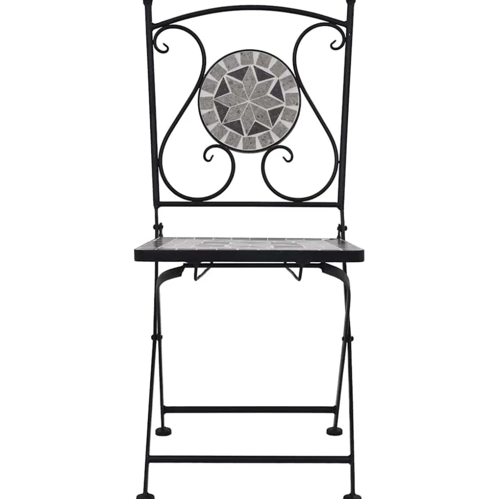 MAISON EXCLUSIVE - Chaises de bistrot mosaïque 2 pcs gris