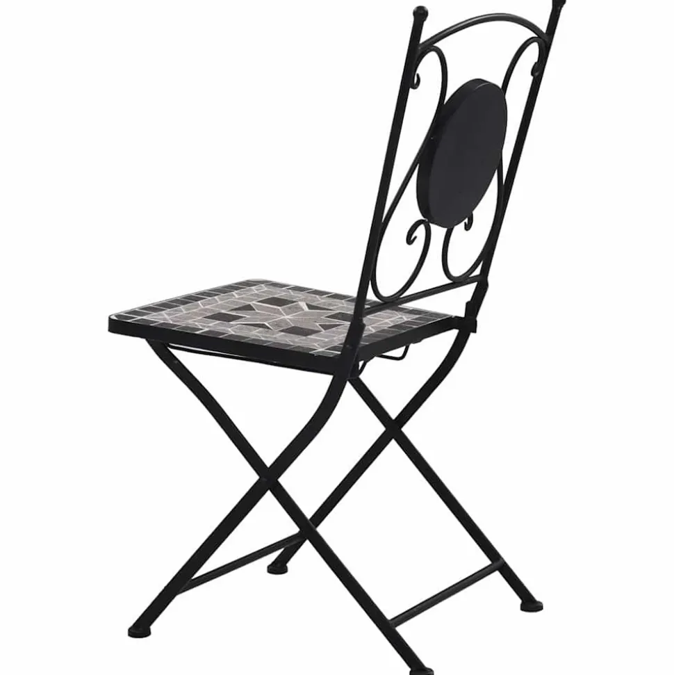 MAISON EXCLUSIVE - Chaises de bistrot mosaïque 2 pcs gris