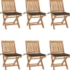 MAISON EXCLUSIVE - Chaises pliables de jardin avec coussins lot de 6 bois de teck