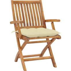 MAISON EXCLUSIVE - Chaises pliables de jardin avec coussins lot de 4 teck solide